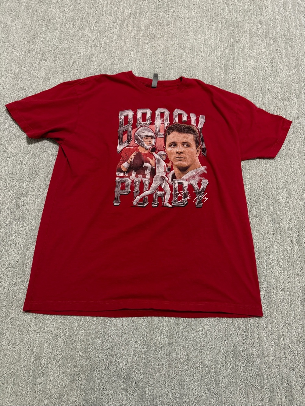 Brock Purdy Red Graphic Tee T-Shirt San Francisco 49ers NFL Next Level - Size XL